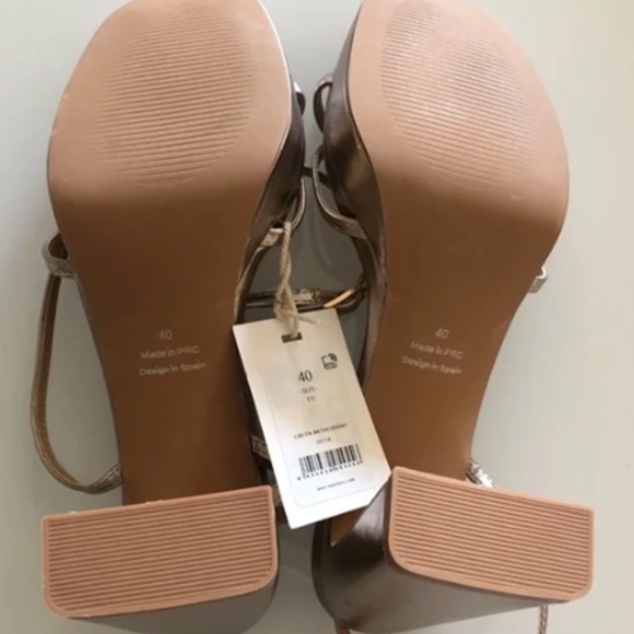 MIM Heeled Sandals GRETA METALIZADO size 40EU - New with tag - Picture 2 of 4